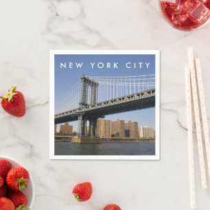 Manhattan Bridge East River   New York City Serviette