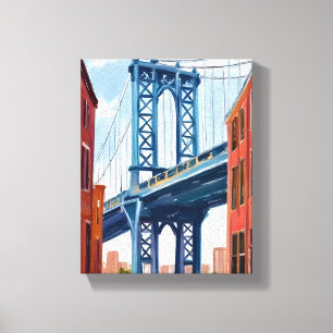 Manhattan Bridge New York City Gemälde Leinwanddruck