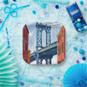 Manhattan Bridge New York City Gemälde Pappteller (Party)