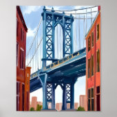 Manhattan Bridge New York City Gemälde Poster (Vorne)