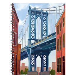 Manhattan Bridge New York City Painting Notizblock