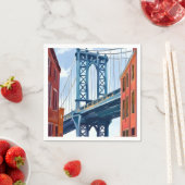 Manhattan Bridge New York City Painting Serviette (Beispiel)