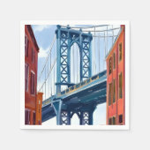 Manhattan Bridge New York City Painting Serviette (Vorderseite)