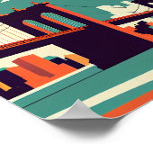 Manhattan Bridge New York Minimalistisch Poster Ar (Ecke)