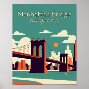 Manhattan Bridge New York Minimalistisch Poster Ar