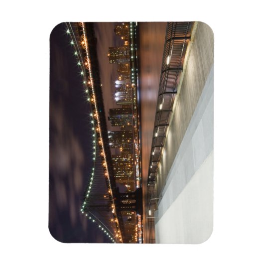 Manhattan Bridge und NYC Skyline Magnet (Vertikal)