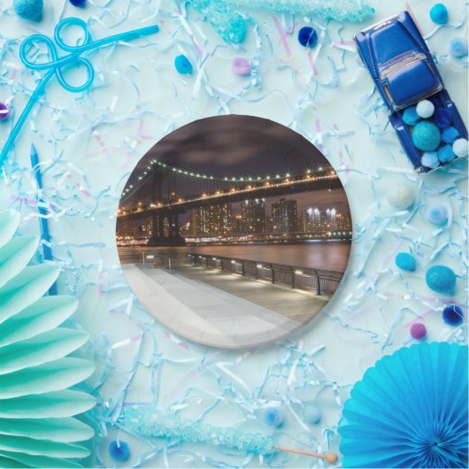 Manhattan Bridge und NYC Skyline Pappteller (Party)