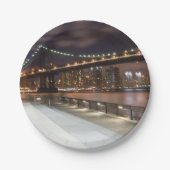 Manhattan Bridge und NYC Skyline Pappteller (Vorderseite)