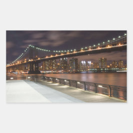 Manhattan Bridge und NYC Skyline Rechteckiger Aufkleber