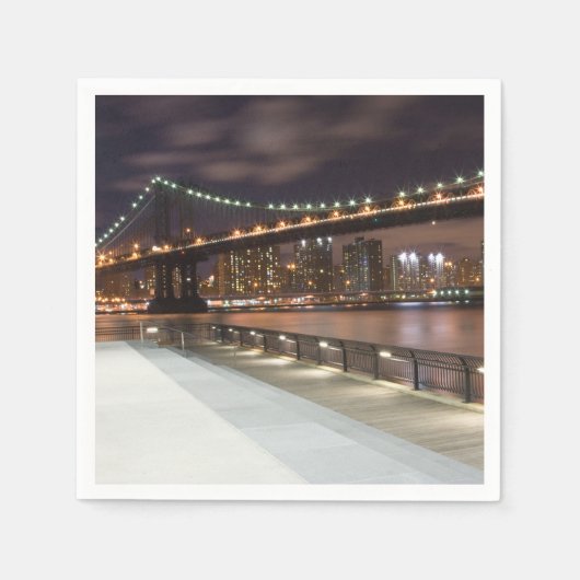 Manhattan Bridge und NYC Skyline Serviette (Vorderseite)
