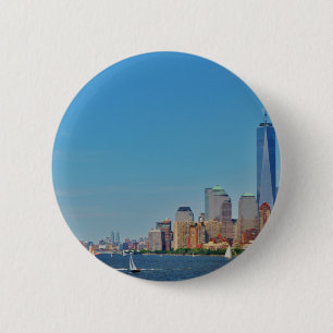 Manhattan Brooklyn New York NYC Button