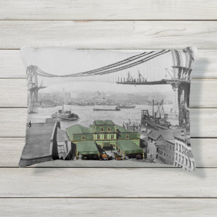 Manhattan-Brücke Catharine Fähre New York Kissen Für Draußen