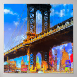 Manhattan-Brücke Collage Poster