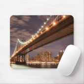 Manhattan-Brücke und Manhattan-Skyline nachts Mousepad (Mit Mouse)