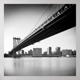 Manhattan-Brücke und Skyline, New York, US Poster