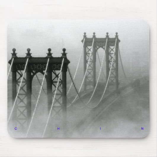Manhattan-Brücken-Morgen-Nebel Mousepad (Vorne)