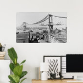 Manhattan-Brückenbau Poster (Heimbüro)