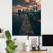 Manhattan City Aerial View Poster (Heimbüro)