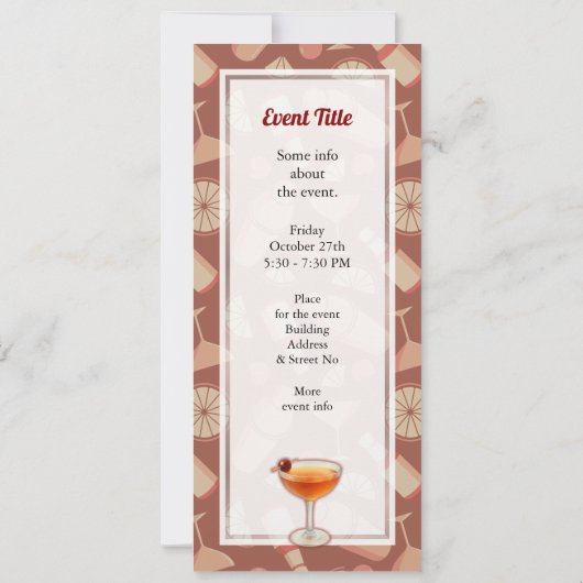 Manhattan Cocktail Einladung (Rückseite)