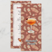 Manhattan Cocktail Einladung (Vorne/Hinten)