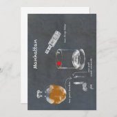Manhattan Cocktail Einladung (Vorne/Hinten)