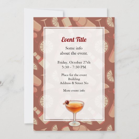 Manhattan Cocktail Einladung (Rückseite)