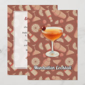 Manhattan Cocktail Einladung (Vorne/Hinten)