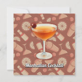 Manhattan Cocktail Einladung (Vorderseite)