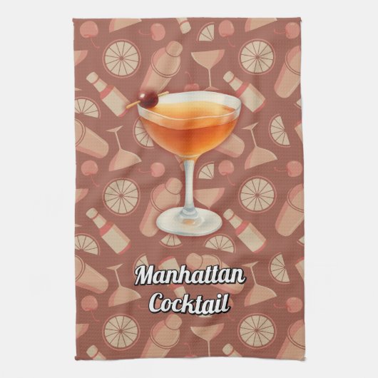 Manhattan Cocktail Geschirrtuch (Vertikal)