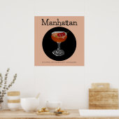 Manhattan Cocktail Illustration Poster (Küche)