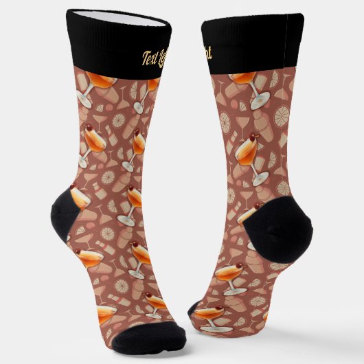 Manhattan-Cocktail-Muster Socken (Gewinkelt)