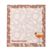 Manhattan Cocktail Notizblock (Vorderseite)