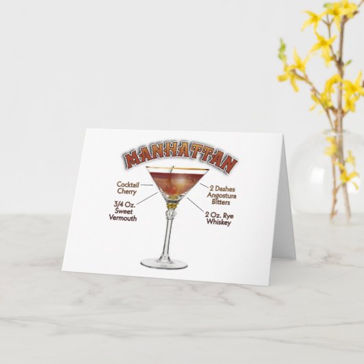 Manhattan Cocktail Rezept: Karte (Gelbe Blume)