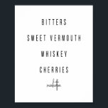 Manhattan Cocktail Rezept Poster<br><div class="desc">Manhattan Cocktail Rezept</div>