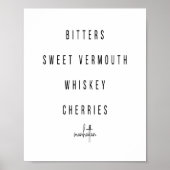 Manhattan Cocktail Rezept Poster (Vorne)