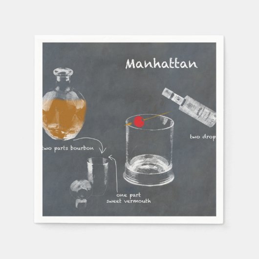 Manhattan Cocktail Serviette (Vorderseite)