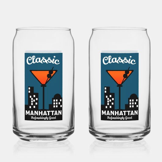 Manhattan Cocktail Wall Art Dosenglas (Vorderseite)