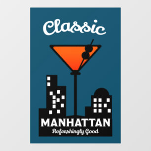 Manhattan Cocktail Wall Art Fensteraufkleber