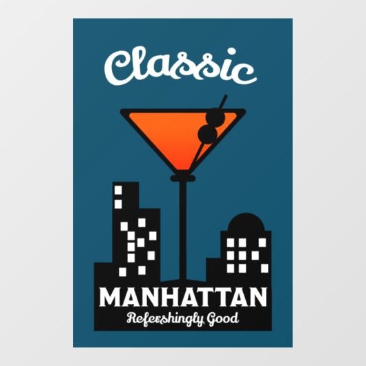 Manhattan Cocktail Wall Art Fensteraufkleber (Blatt)