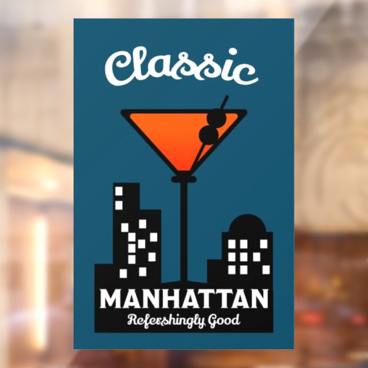Manhattan Cocktail Wall Art Fensteraufkleber (Blatt 2)