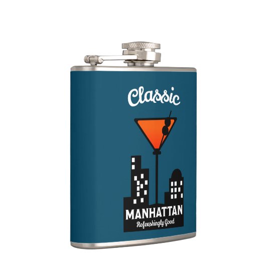 Manhattan Cocktail Wall Art Flachmann (Rechts)