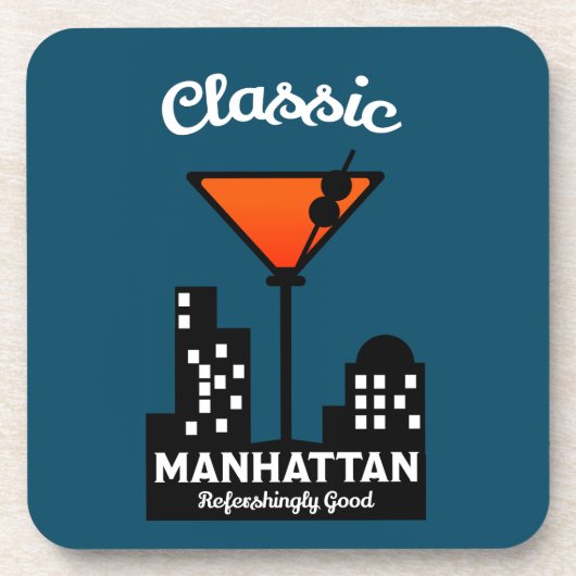 Manhattan Cocktail Wall Art Getränkeuntersetzer (Vorderseite)