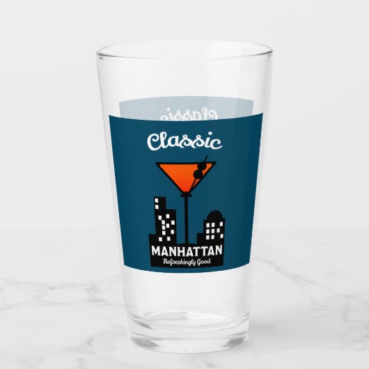 Manhattan Cocktail Wall Art Glas (Vorderseite)