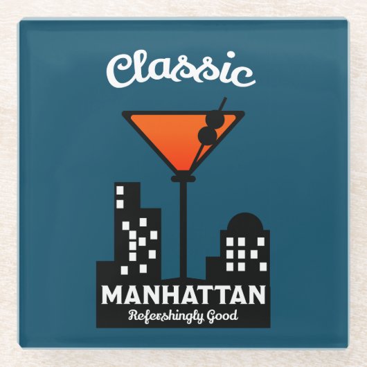 Manhattan Cocktail Wall Art Glasuntersetzer (Vorderseite)