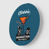 Manhattan Cocktail Wall Art Große Wanduhr (Winkel)