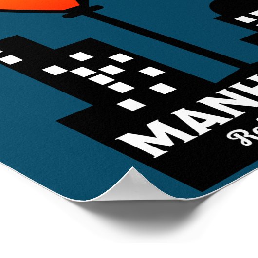 Manhattan Cocktail Wall Art Poster (Ecke)