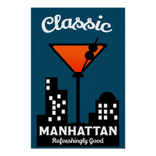 Manhattan Cocktail Wall Art Poster (Vorderseite)