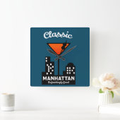 Manhattan Cocktail Wall Art Quadratische Wanduhr (Zuhause)