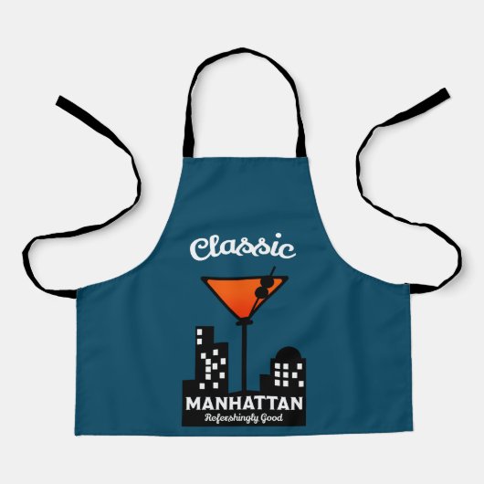 Manhattan Cocktail Wall Art Schürze (Vorderseite)