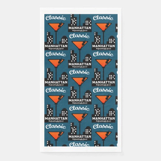 Manhattan Cocktail Wall Art Serviette (Vorderseite)